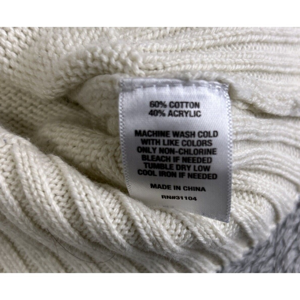 Crown & Ivy XL Multi Color Striped Balloon Sleeve Crew Neck Cotton Blend Sweater - Picture 8 of 8